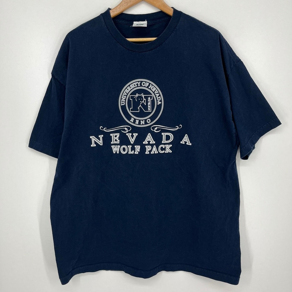 TLC Sportswear Nevada Wolf Pack University of Nevada Reno Navy Blue T-Shirt XXL